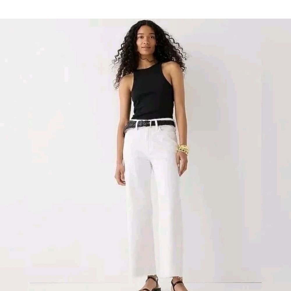 J. Crew White Straight Leg Denim